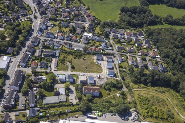 Aerial view, Schmandbruch development area, Sonnenfeld, Grundschöttel, Wetter, Ruhr area, North Rhine-Westphalia, Germany
