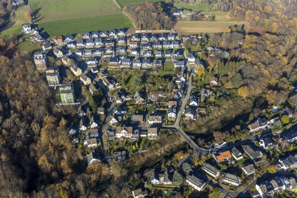 Aerial view, Auf dem Elberg - Schultes Höhe development area, Wengern, Wetter, Ruhr area, North Rhine-Westphalia, Germany