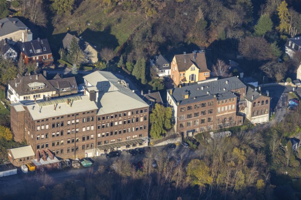 Aerial photograph, BURG F.W.Lüling KG, Heimatverein Wetter, Hegestraße, Volmarstein, Wetter, Ruhr area, North Rhine-Westphalia, Germany