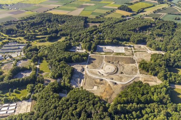 Aerial view, Werl city forest, construction area, Werl, North Rhine-Westphalia, Germany