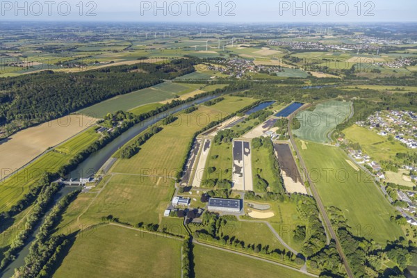 Aerial photograph, Wasserwerke Westfalen GmbH, Im Ruhrfeld, River Ruhr, Wickede (Ruhr), North Rhine-Westphalia, Germany