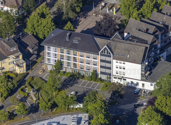 Aerial view, Wickede town hall, Hauptstraße, Wickede (Ruhr), North Rhine-Westphalia, Germany