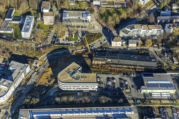 Aerial view, Pferdebachstraße medical centre, Witten-Mitte, Witten, Ennepe-Ruhr district, Ruhr area, North Rhine-Westphalia, Germany