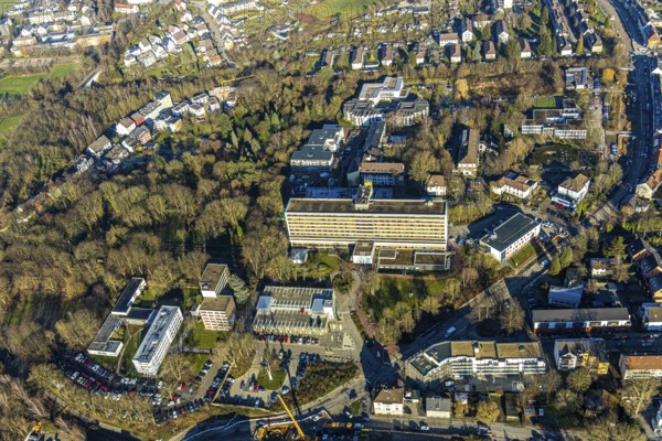 Aerial view, Protestant Hospital Witten, extension Pferdebachstraße, Witten-Mitte, Witten, Ennepe-Ruhr district, Ruhr area, North Rhine-Westphalia, Germany