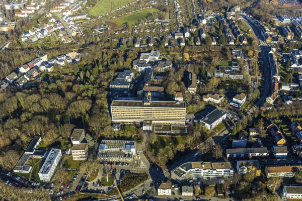 Aerial view, Protestant Hospital Witten, extension Pferdebachstraße, Witten-Mitte, Witten, Ennepe-Ruhr district, Ruhr area, North Rhine-Westphalia, Germany