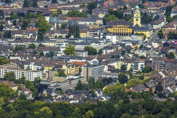 Aerial view, town hall Witten, city centre view, Witten, Ennepe-Ruhr district, Ruhr area, North Rhine-Westphalia, Germany
