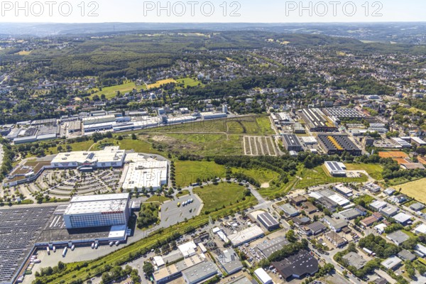 Aerial view, Stockumer Straße industrial estate, Witten Industry and Technology Park, WITG, Ostermann furniture store, Witten, Ennepe-Ruhr district, Ruhr area, North Rhine-Westphalia, Germany