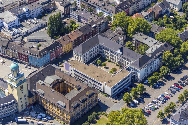 Aerial view, Witten Town Hall, Schiller Grammar School, Witten, Ennepe-Ruhr district, Ruhr area, North Rhine-Westphalia, Germany