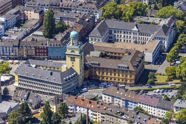 Aerial view, Witten Town Hall, Schiller Grammar School, Witten, Ennepe-Ruhr district, Ruhr area, North Rhine-Westphalia, Germany