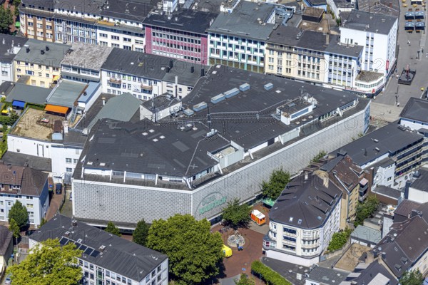 Aerial view, Galeria Karstadt Kaufhof, Sackträgerbrunnen, Witten, Ennepe-Ruhr district, Ruhr area, North Rhine-Westphalia, Germany