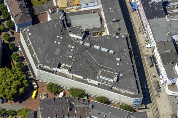 Aerial view, Galeria Karstadt Kaufhof, Sackträgerbrunnen, Witten, Ennepe-Ruhr district, Ruhr area, North Rhine-Westphalia, Germany