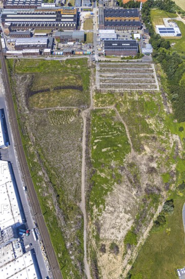 Aerial photograph, Thyssen landfill site, brownfield site Stockumer Straße, Im Rohr, Fredi-Ostermann-Straße, Witten, Ennepe-Ruhr district, Ruhr area, North Rhine-Westphalia, Germany