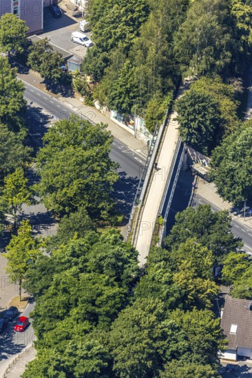 Aerial view, cycle path and hiking trail, Rheinischer Esel bridge, Annenstraße, Witten, Ennepe-Ruhr district, Ruhr area, North Rhine-Westphalia, Germany