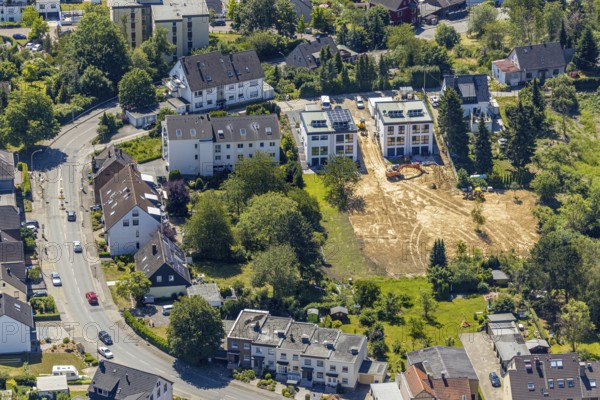 Aerial view, construction site, Kohlensiepen development area, Flurstraße, Witten, Ennepe-Ruhr district, Ruhr area, North Rhine-Westphalia, Germany