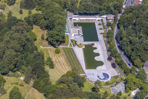 Aerial view, outdoor swimming pool Annen, Witten, Ennepe-Ruhr district, Ruhr area, North Rhine-Westphalia, Germany