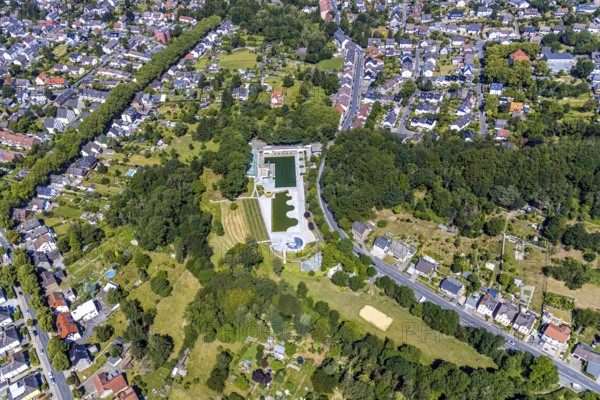Aerial view, outdoor swimming pool Annen, Witten, Ennepe-Ruhr district, Ruhr area, North Rhine-Westphalia, Germany
