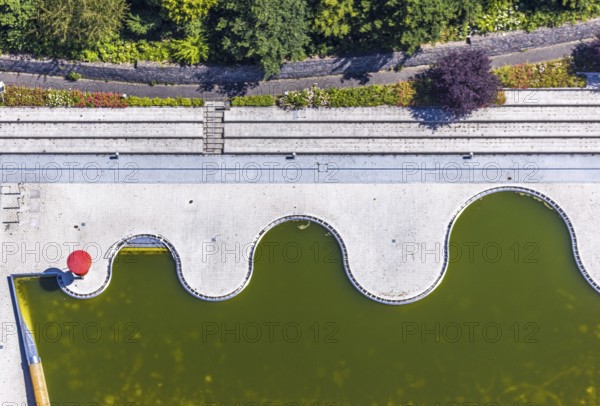 Aerial view, outdoor swimming pool Annen, Witten, Ennepe-Ruhr district, Ruhr area, North Rhine-Westphalia, Germany