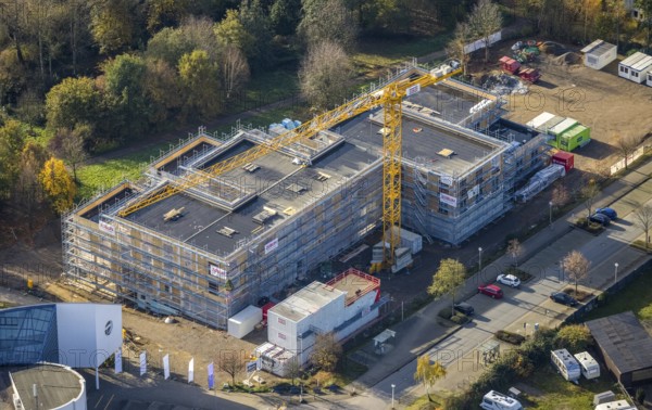 Aerial view, Witten/Herdecke University, new library building campus, Annen, Witten, Ruhr area, North Rhine-Westphalia, Germany