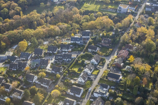 Aerial view, Eichholzstraße housing estate, Rüdinghauser Berg, Haarstranghöhe, Rüdinghausen, Witten, Ruhr area, North Rhine-Westphalia, Germany