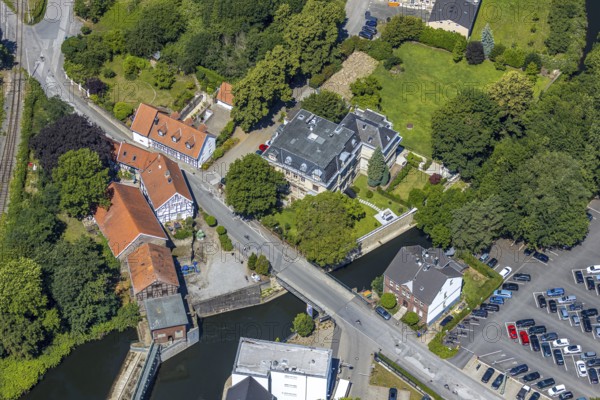 Aerial view, Villa Ruhr Valley, Friedr. Lohmann GmbH factory, Ruhr river, Witten, Ennepe-Ruhr district, Ruhr area, North Rhine-Westphalia, Germany