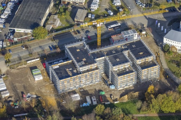 Aerial view, Witten/Herdecke University, new library building campus, Annen, Witten, Ruhr area, North Rhine-Westphalia, Germany