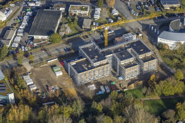 Aerial view, Witten/Herdecke University, new library building campus, Annen, Witten, Ruhr area, North Rhine-Westphalia, Germany