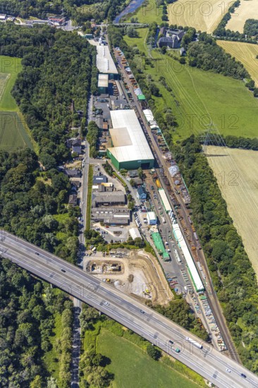 Aerial view, construction site at Wittener Straße 164, Wittener Straße industrial estate, GPG Gase Partner GmbH, Witten, Ennepe-Ruhr district, Ruhr area, North Rhine-Westphalia, Germany