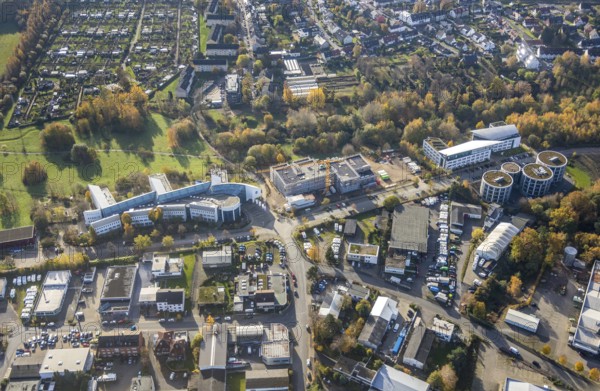 Aerial view, Witten/Herdecke University, new library building campus, Annen, Witten, Ruhr area, North Rhine-Westphalia, Germany