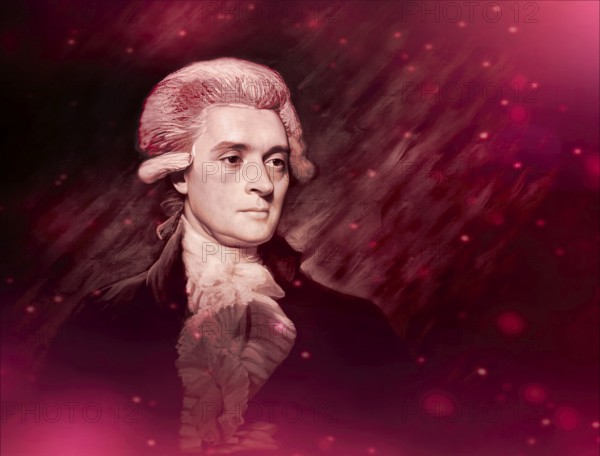 Portrait of Thomas Jefferson, 1743 - 1826, third president of the United States and principal author of the Declaration of Independence, digitally optimized based on a painting by Mather Brown