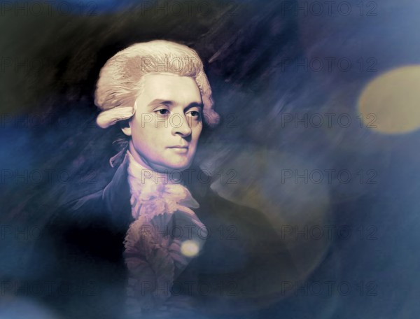 Portrait of Thomas Jefferson, 1743 - 1826, third president of the United States and principal author of the Declaration of Independence, digitally optimized based on a painting by Mather Brown