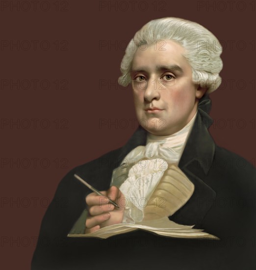 Portrait of Thomas Jefferson, 1743 - 1826, third president of the United States and principal author of the Declaration of Independence, digitally optimized