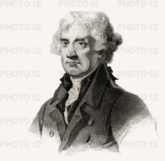 Portrait of Thomas Jefferson, 1743 - 1826, third president of the United States and principal author of the Declaration of Independence, digitally optimized