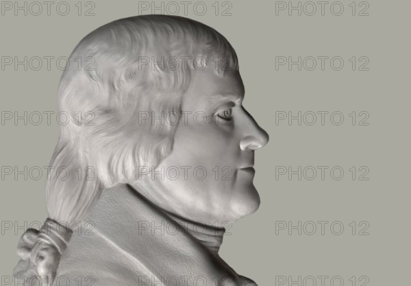 Portrait of Thomas Jefferson, 1743 - 1826, third president of the United States and principal author of the Declaration of Independence, digitally optimized based on a plaster relief by Charles L. Hogeboom