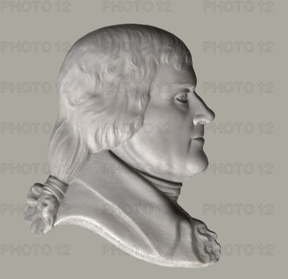 Portrait of Thomas Jefferson, 1743 - 1826, third president of the United States and principal author of the Declaration of Independence, digitally optimized based on a plaster relief by Charles L. Hogeboom