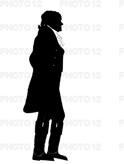 Portrait of Thomas Jefferson, 1743 - 1826, third president of the United States and principal author of the Declaration of Independence, digitally optimized based on a full-length silhouette portrait by John Marshal