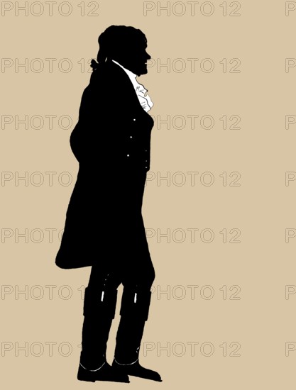 Portrait of Thomas Jefferson, 1743 - 1826, third president of the United States and principal author of the Declaration of Independence, digitally optimized based on a full-length silhouette portrait by John Marshal