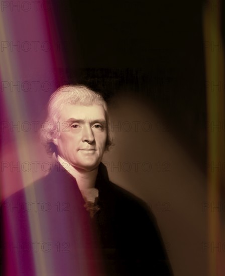 Portrait of Thomas Jefferson, 1743 - 1826, third president of the United States and principal author of the Declaration of Independence, digitally optimized based on a painting by Rembrandt Peale