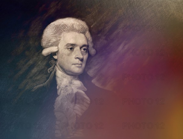 Portrait of Thomas Jefferson, 1743 - 1826, third president of the United States and principal author of the Declaration of Independence, digitally optimized based on a painting by Mather Brown