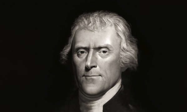 Portrait of Thomas Jefferson, 1743 - 1826, third president of the United States and principal author of the Declaration of Independence, digitally optimized