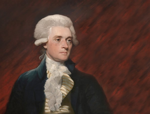 Portrait of Thomas Jefferson, 1743 - 1826, third president of the United States and principal author of the Declaration of Independence, digitally optimized based on a painting by Mather Brown
