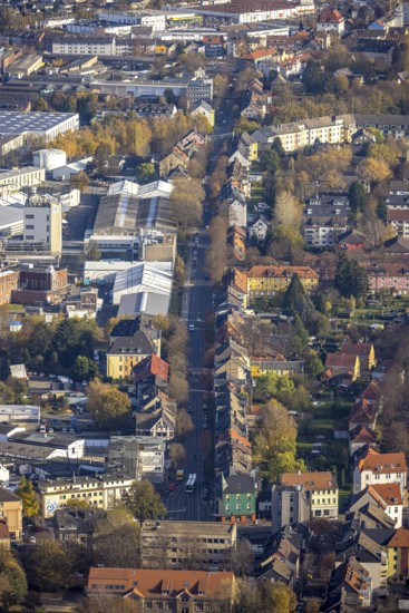 Aerial view, Annenstraße, Witten, Ruhr area, North Rhine-Westphalia, Germany