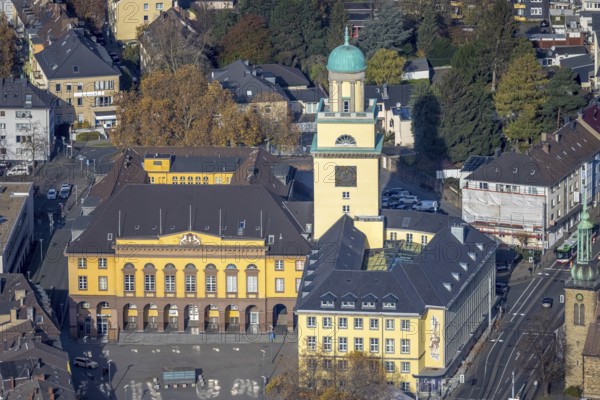 Aerial view, Witten Town Hall, Witten, Ruhr area, North Rhine-Westphalia, Germany
