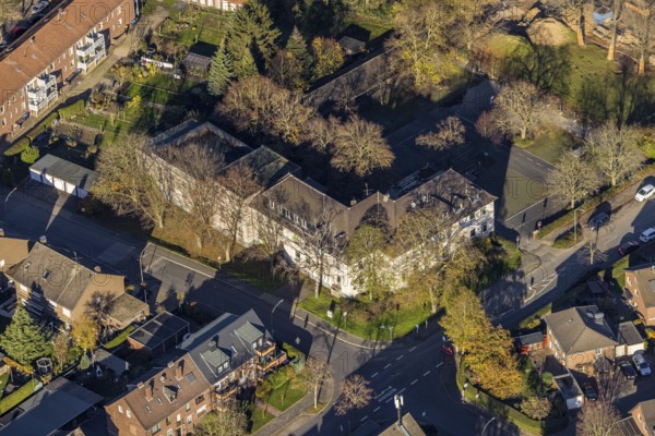 Aerial photo, Niederrheinschule Abt. Dörpfeldschule, Jahnstraße, Neukirchen, Neukirchen-Vluyn, Ruhr area, North Rhine-Westphalia, Germany, education, educational institution, DE, Europe, educational institute, aerial photo, aerial photography, aerial photography, school, overview, bird's eye view, birds-eyes view, overview