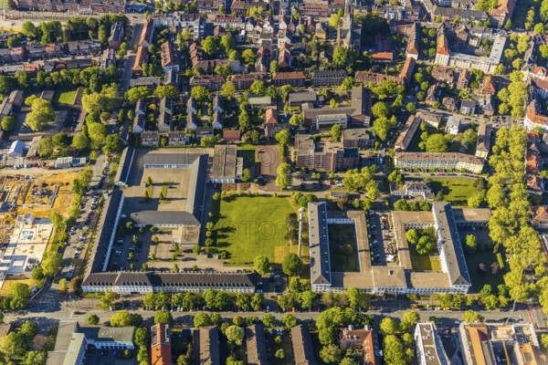Aerial photograph, Münster Administrative Court, Bundeswehr property on Manfred-von-Richthofen-Straße, Münster, Münsterland, North Rhine-Westphalia, Germany, authority, DE, Europe, court, barracks, aerial photograph, aerial photography, aerial photography, overview, bird's-eye view, overview