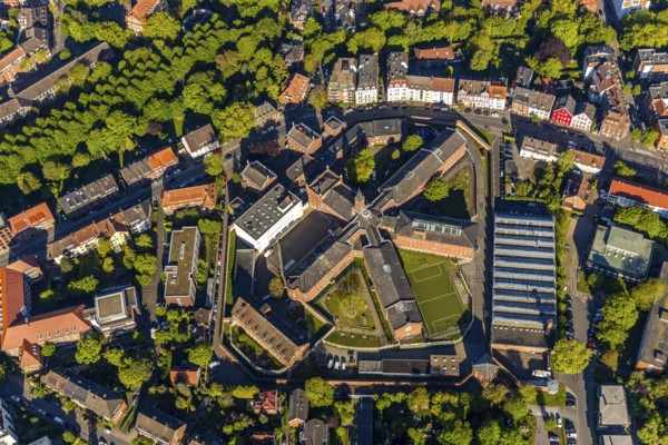 Aerial photograph, Münster prison, Münster, Münsterland, North Rhine-Westphalia, Germany, arrest, DE, Europe, imprisonment, imprisonment sentence, Gartenstraße, prison, detention centre, prison sentence, correctional facility, aerial photograph, aerial photography, aerial photography, overview, custody, bird's-eye view, overview, JVA