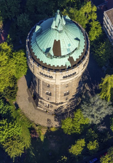 Aerial view, water tower Münster-Geistviertel, Münster, Münsterland, North Rhine-Westphalia, Germany, DE, Europe, aerial view, aerial photography, aerial photography, sight, Stadtwerke Münster, tower, overview, bird's eye view, water tower, water tower Auf Der Geist, birds-eyes view, overview