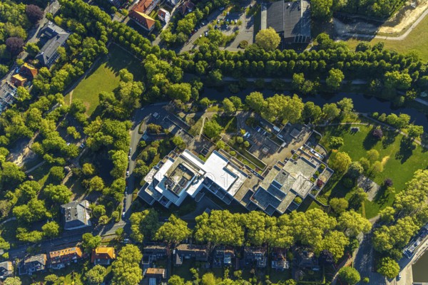 Aerial view, LBS Westdeutsche Landesbausparkasse, Münster, Münsterland, North Rhine-Westphalia, Germany, DE, Europe, commercial location, Himmelreichallee, aerial view, aerial photography, aerial photography, Sparkasse, overview, bird's-eye view, overview