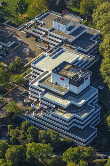 Aerial view, LBS Westdeutsche Landesbausparkasse, Münster, Münsterland, North Rhine-Westphalia, Germany, DE, Europe, commercial location, Himmelreichallee, aerial view, aerial photography, aerial photography, Sparkasse, overview, bird's-eye view, overview