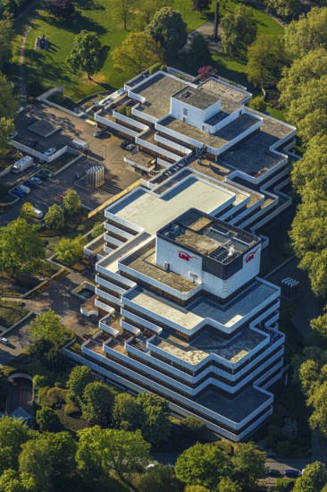 Aerial view, LBS Westdeutsche Landesbausparkasse, Münster, Münsterland, North Rhine-Westphalia, Germany, DE, Europe, commercial location, Himmelreichallee, aerial view, aerial photography, aerial photography, Sparkasse, overview, bird's-eye view, overview
