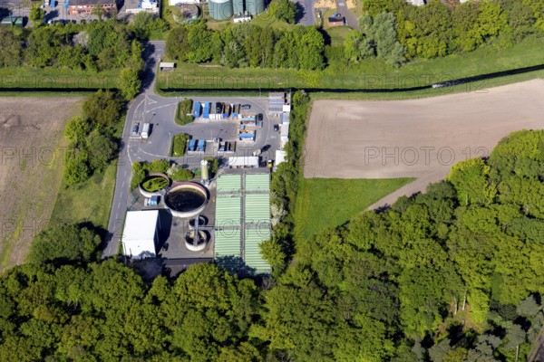 Aerial view, Central Landfill II, Reiling MS-Recycling, Abfallwirtschaftsbetriebe Münster, Recyclinghof Entsorgungszentrum Münster, Münster, Münsterland, North Rhine-Westphalia, Germany, waste storage, DE, landfill, Europe, aerial photograph, aerial photography, aerial photography, overview, bird's-eye view, bird's-eye view, overview